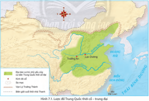 Lược đồ Trung Quốc Thời Cổ Trung đại. (sgk Lịch Sử Lớp 10 Chân Trời Sáng Tạo.) Min