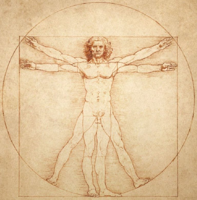 Tác Phẩm The Vitruvian Man Của Lê ô Na đờ Vanh Xi. (i) Min