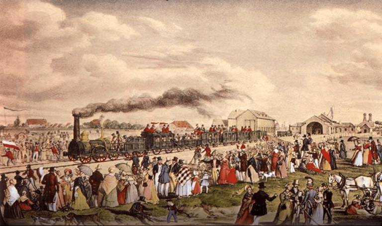 Quang Cảnh Buổi Lễ Khánh Thành Tuyến đường Xe Lửa đầu Tiên ở Anh. Min