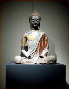 Tượng Phật Bằng Gỗ Sơn Mài Mạ Vàng đời Đường Trung Quốc Min